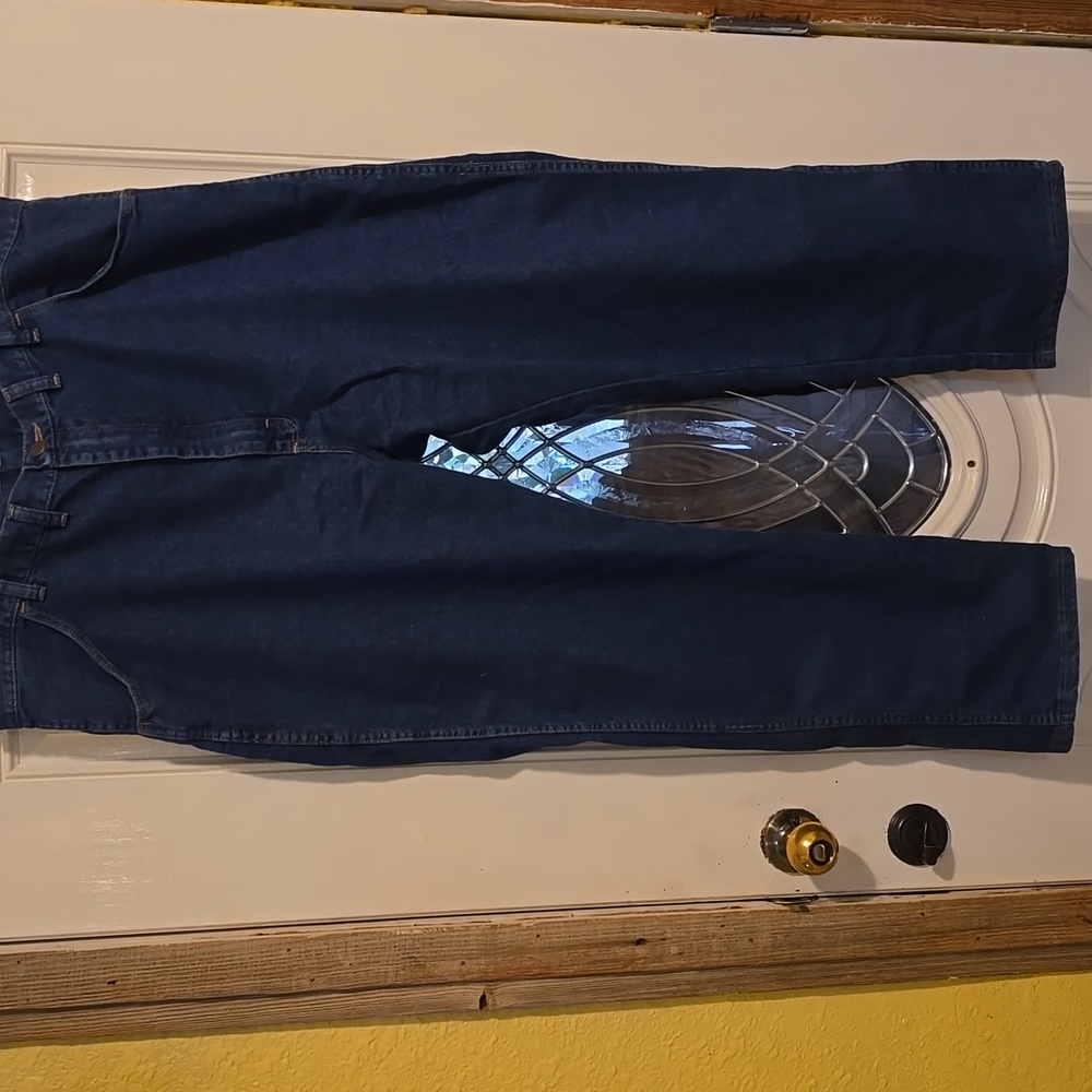 Wrangler Mens Authentic Blue Denim Jeans Regular Fit Size 44x30